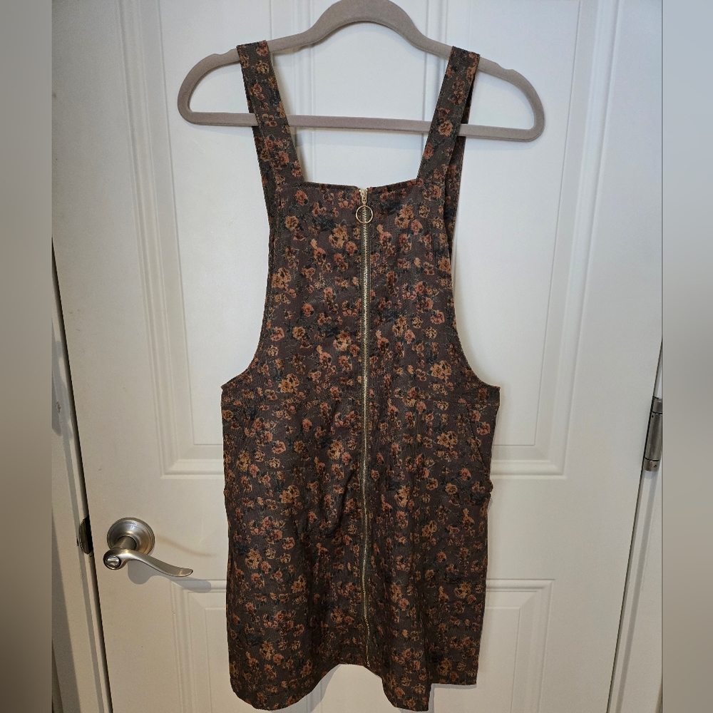 Floral Pinafore Dress with Zipper